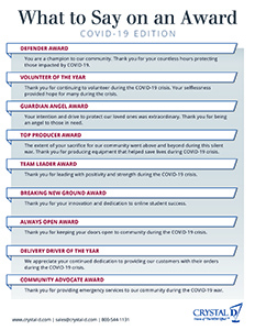 What to Say on a COVID-19 Award What to Say on a COVID-19 Award